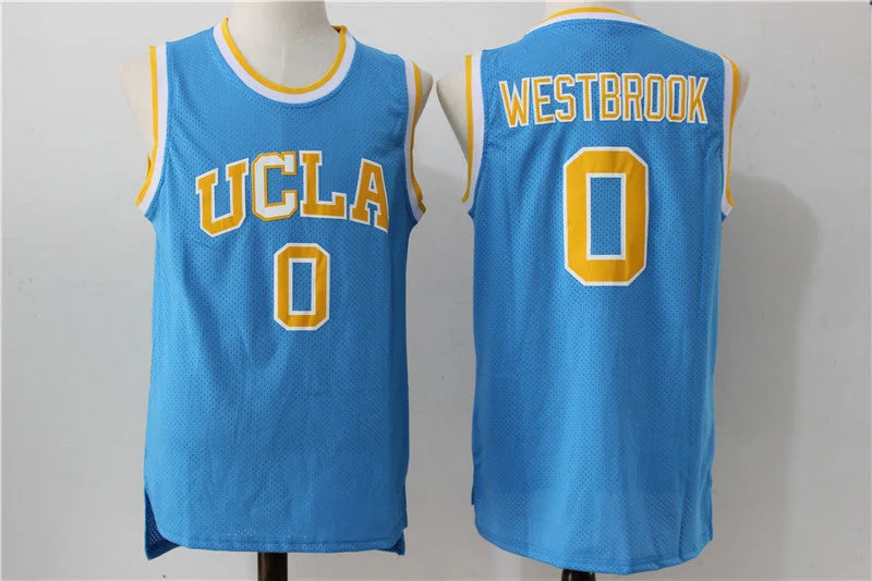 Basketball Jersey With Anti-Odor Technology-UCLA Bruins 0 Russell Westbrook Blue College Basketball Jersey