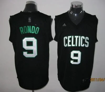 Basketball Jersey With Reflective Material-Celtics 9 Rondo Green Number Basketball Jerseys