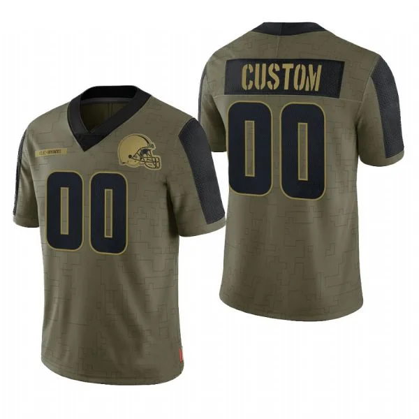 Lightweight Football Jersey-Custom C.Brown Olive 2021 Salute To Service Limited Football Jerseys