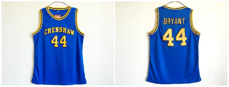 Basketball Jersey With Unique Typography-Crenshaw High School 44 Kobe Bryant Blue Basketball Basketball Jersey