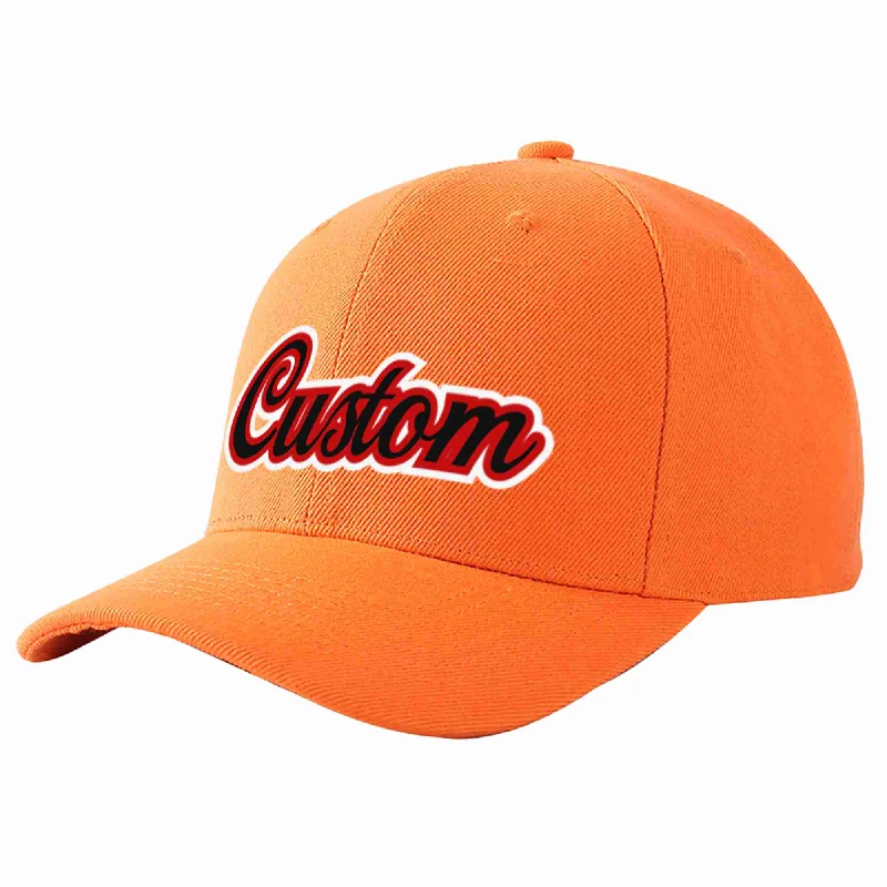 Grey Baseball Cap-Custom Orange Black-Red Curved Eaves Sport Baseball Cap Design for Men/Women/Youth