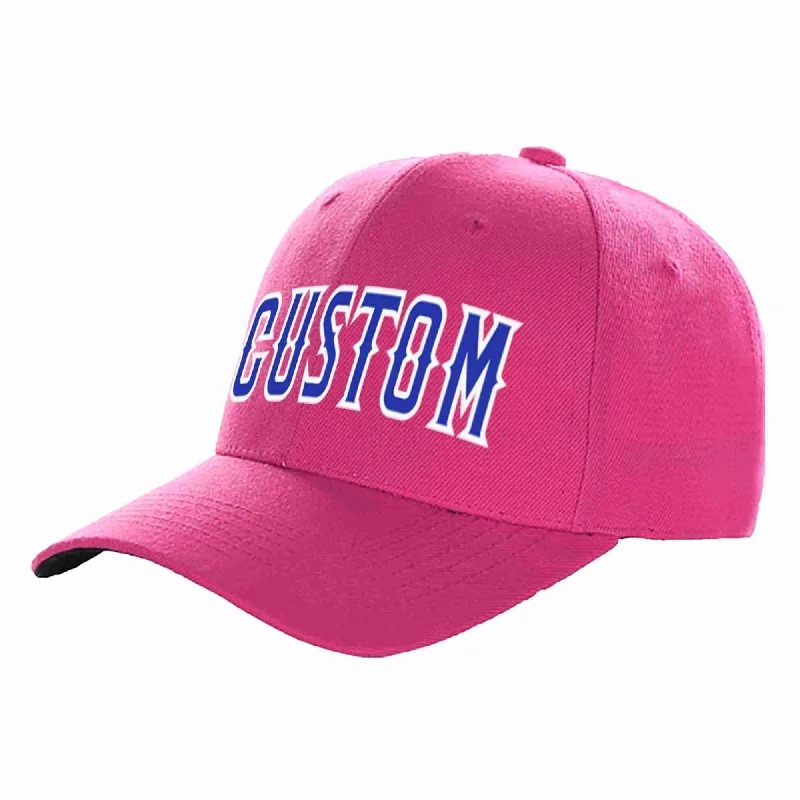 Farmer Baseball Cap-Custom Rose Red Royal-White Curved Eaves Sport Baseball Cap Design for Men/Women/Youth