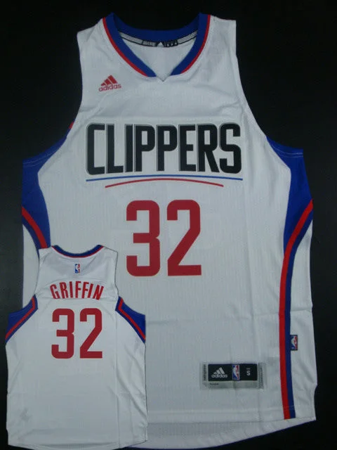 Basketball Jersey For Referees-Clippers 32 Blake Griffin White 2015 New Rev 30 Basketball Jersey(hot printed)