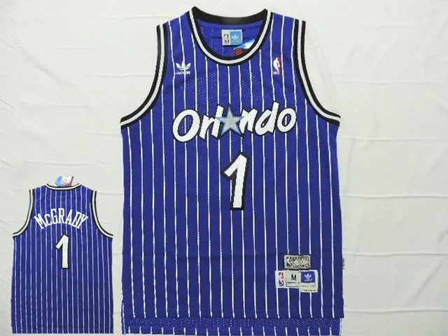 Basketball Jersey With State Name-Magic 1 McGrady Blue Hardwood Classics Basketball Jersey