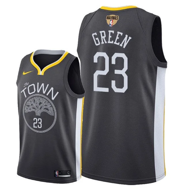 Slim Fit Basketball Jersey-Warriors 23 Draymond Green Black City Edition 2018 Finals Swingman Basketball Jersey