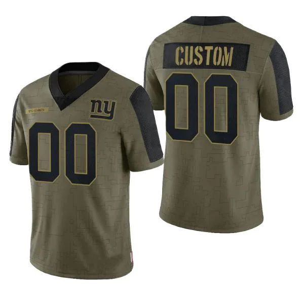 Football Jersey With Exclusive Prints-Custom Football NY.Giants Olive 2021 Salute To Service Limited Jersey Football Jerseys