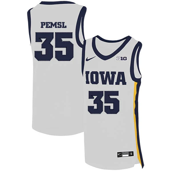 Basketball Jersey With Tie-Dye-Iowa Hawkeyes 35 Cordell Pemsl White Basketball College Basketball Jersey