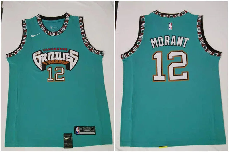 Home Basketball Jersey-Grizzlies 12 Ja Morant Green Throwback Swingman Basketball Jersey