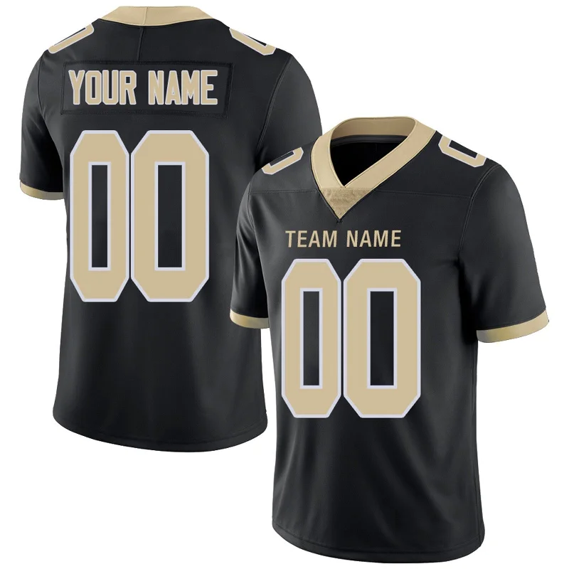 Football Jersey With Celebrity Collaboration-Custom NO.Saints Football Jerseys Team Player or Personalized Design Your Own Name for Men's Women's Youth Jerseys Black