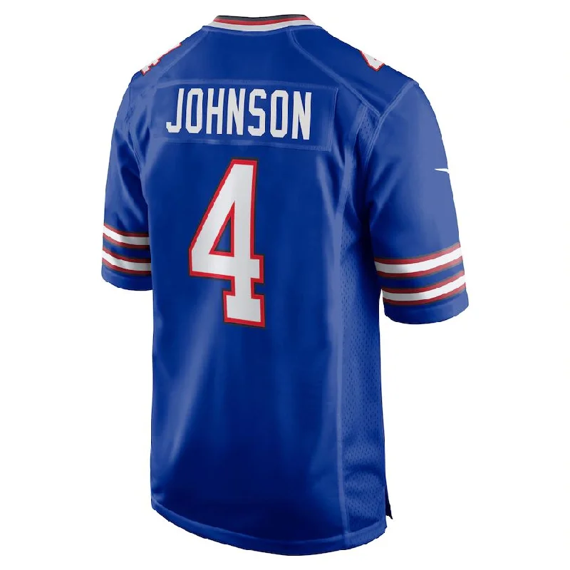 Oversized Football Jersey-B.Bills #4 Jaquan Johnson Royal Game Jersey American Stitched Football Jerseys