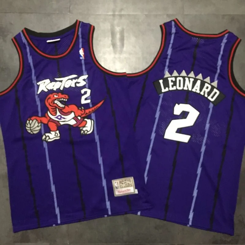 Basketball Jersey For Summer-Raptors 2 Kawhi Leonard Purple Hardwood Classics Basketball Jersey