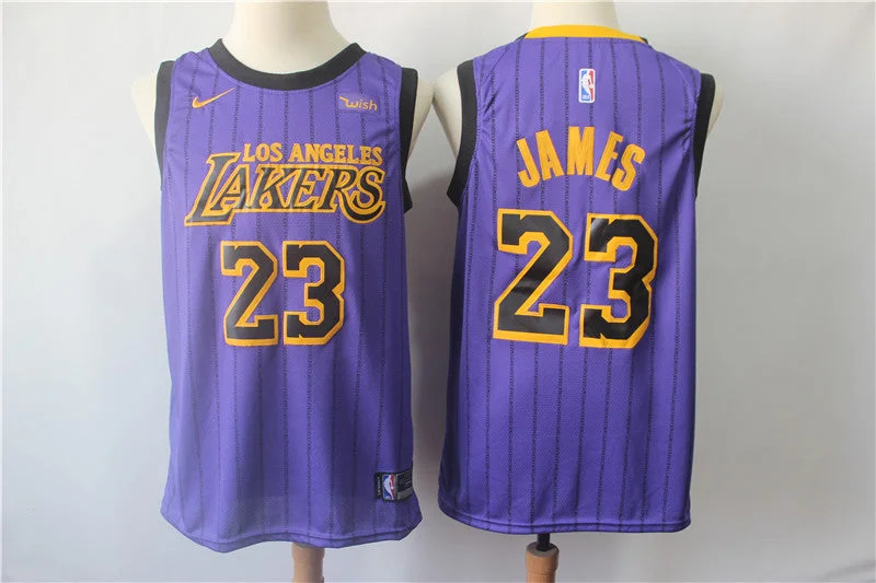 Basketball Jersey With Custom Design-Lakers 23 Lebron James 2019 City Edition Swingman Basketball Jersey