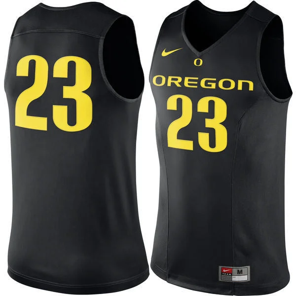 Basketball Jersey With Neon Colors-Oregon Ducks #23 Black Basketball College Basketball Jersey