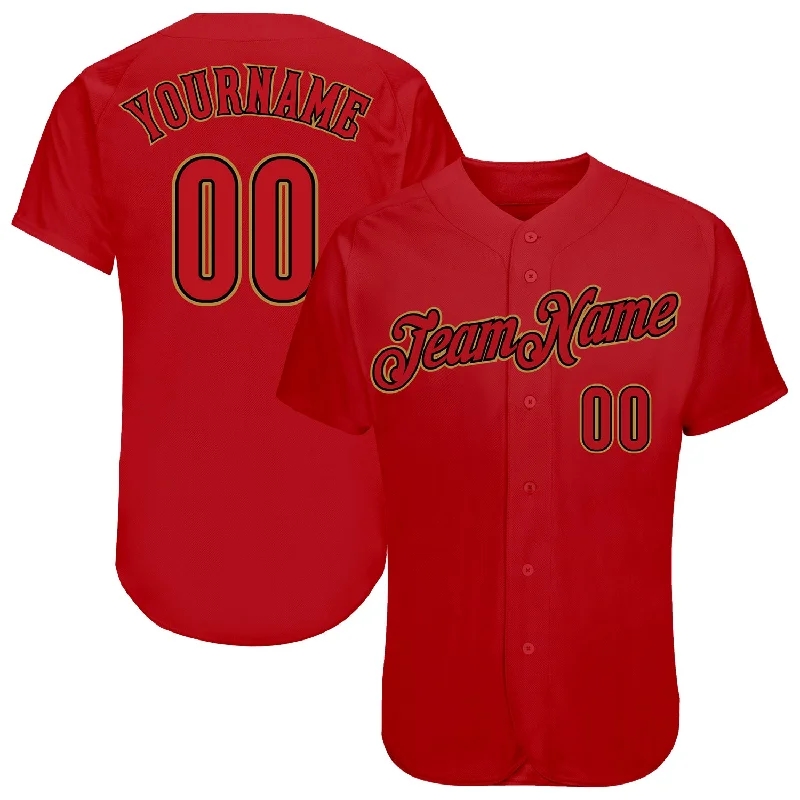 Baseball Jersey With Earthy Tones-Custom Red Red-Black Authentic Baseball Jersey