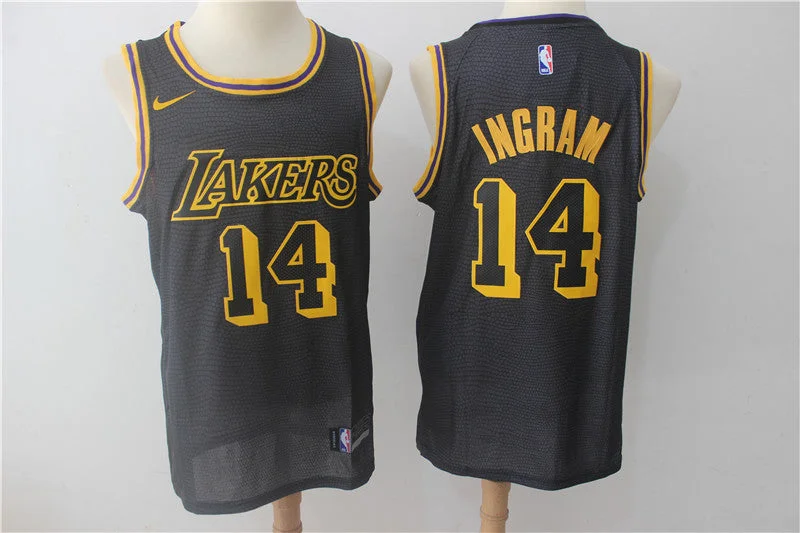 Basketball Jersey For Coaches-Lakers 14 Brandon Ingram Black City Edition Swingman Basketball Jersey