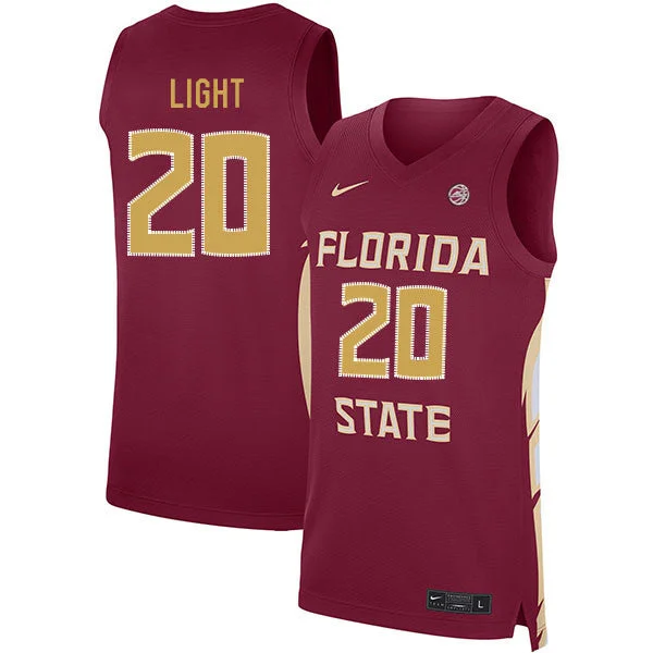 Basketball Jersey With Punk Rock Theme-Florida State Seminoles 20 Travis Light Red Basketball College Basketball Jersey