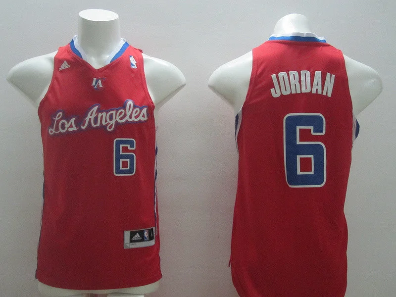 Moisture-Wicking Basketball Jersey-Clippers 6 Jordan Red New Revolution 30 Basketball Jerseys