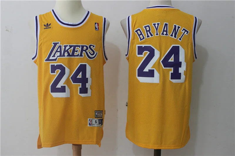 Short Sleeve Basketball Jersey-Lakers 24 Kobe Bryant Yellow Hardwood Classics Basketball Jersey