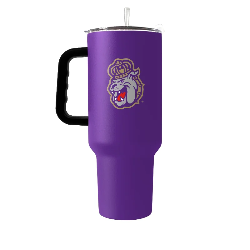 Football Locker Room Team Mug-James Madison 40oz Flipside Powder Coat Tumbler