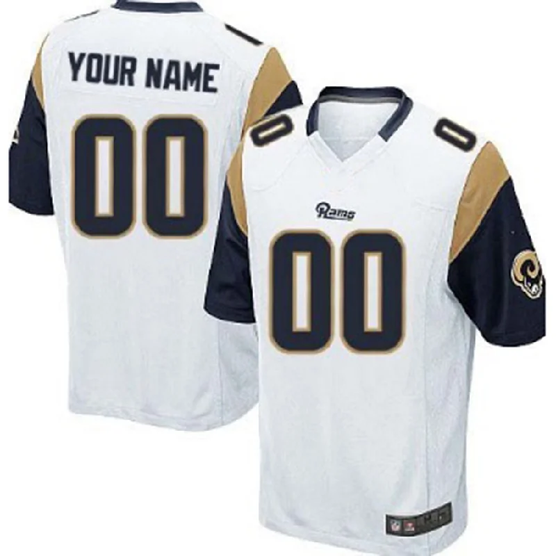 Football Jersey With Stripes-Custom LA.Rams White Game Jersey American Stitched Jersey Football Jerseys