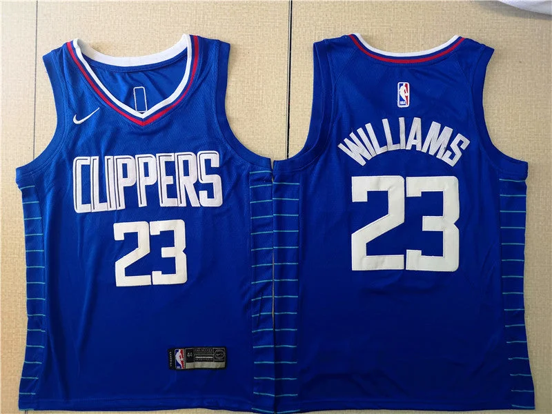 Basketball Jersey With Tapered Fit-Clippers 23 Lou Williams Blue Swingman Basketball Jersey