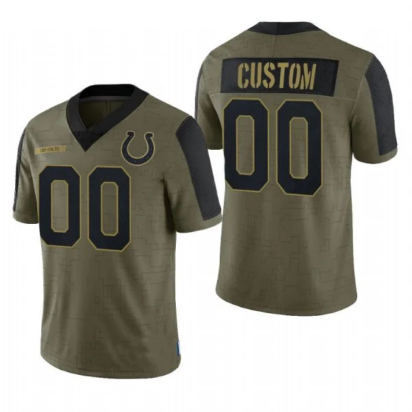 Football Jersey With Cartoon Characters-Custom IN.Colts Olive 2022 Salute To Service Limited Football Jerseys