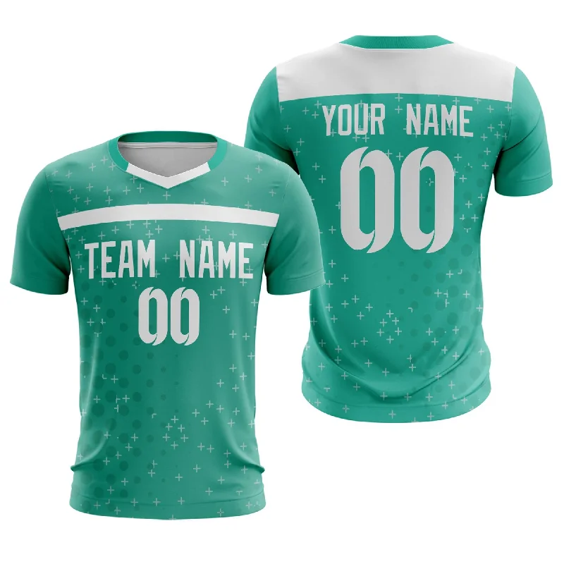 Football Jersey With Exclusive Prints-Custom Green White Breathable Sport Soccer Tops Jersey