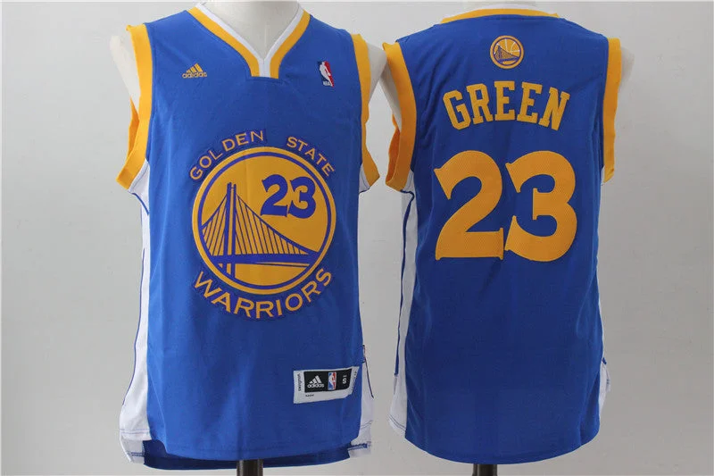 Basketball Jersey With 80s Throwback-Warriors 23 Draymond Green Blue Swingman Basketball Jersey