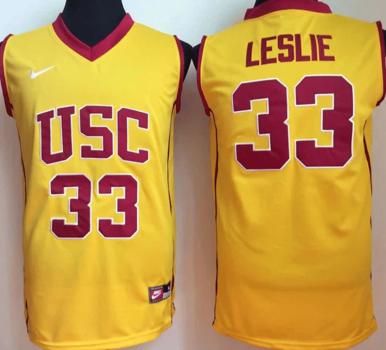 Basketball Jersey With High-Performance Fabric-USC Trojans 33 Lisa Leslie Yellow College Basketball Basketball Jersey