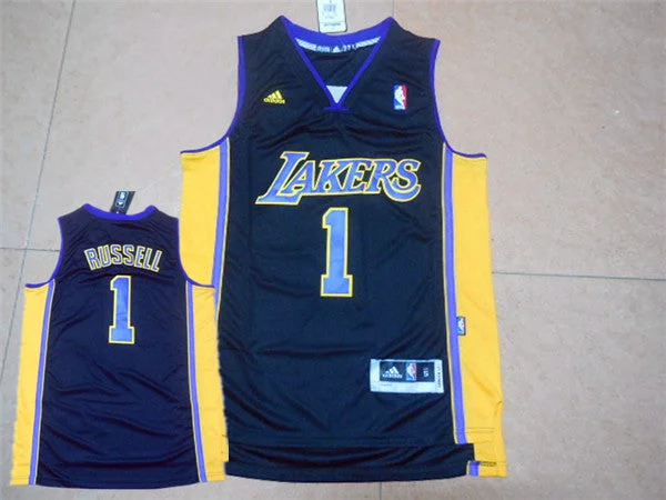 Basketball Jersey With Matching Cap-Lakers 1 D'Angelo Russell Black Swingman Swingman Basketball Jersey