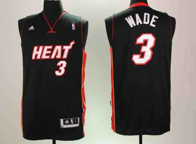 Basketball Jersey With Hood-Heat 3 WADE Black Revolution Swingman Basketball Jerseys