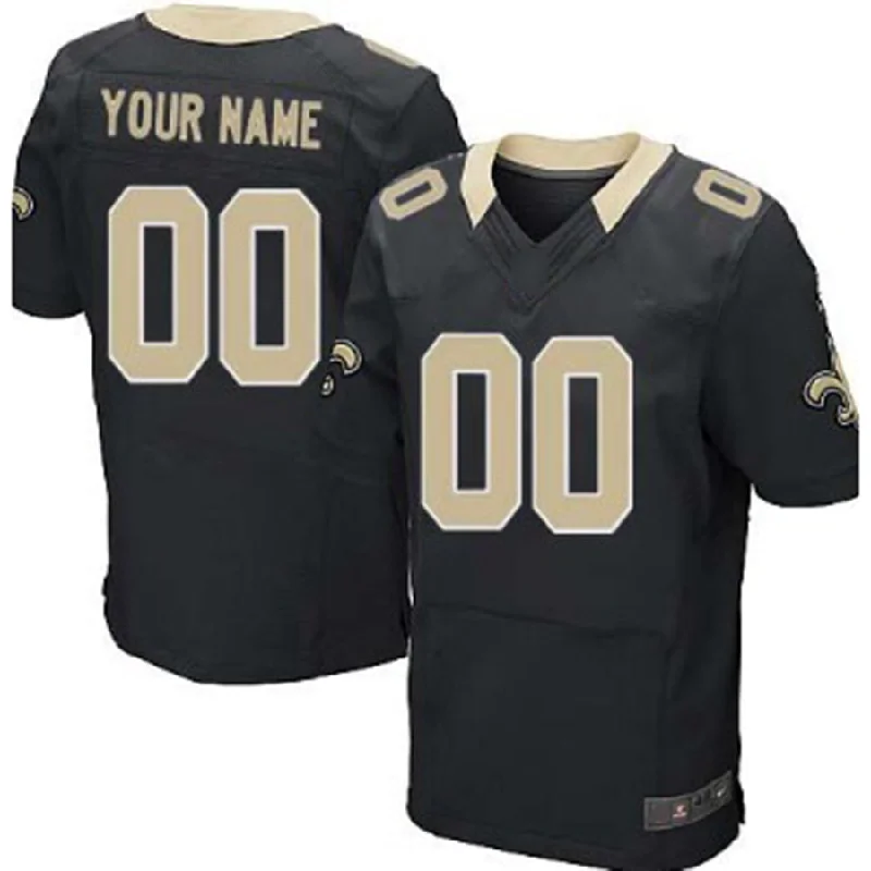 Football Jersey With Psychedelic Colors-Custom NO.Saints Team Logo Dual Overlap Limited Jersey Black American Jerseys Stitched Jersey Football Jerseys