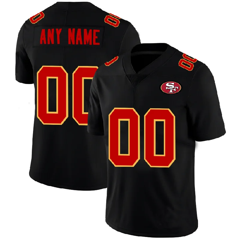 Football Jersey With Sequin Details-Custom SF.49ers Black American Stitched Name And Number Size S to 6XL Christmas Birthday Gift Football Jerseys