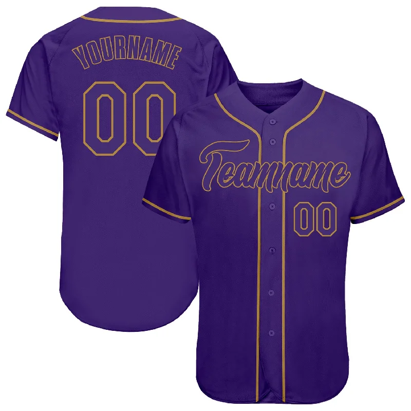 Limited Edition Baseball Jersey-Custom Purple Purple-Old Gold Authentic Baseball Jersey