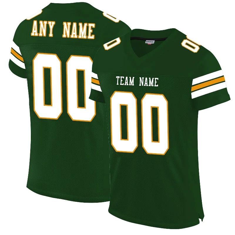 Football Jersey With Sponsor Logos-Custom GB.Packers Football Jerseys Design Green Stitched Name And Number Size S to 6XL Christmas Birthday Gift