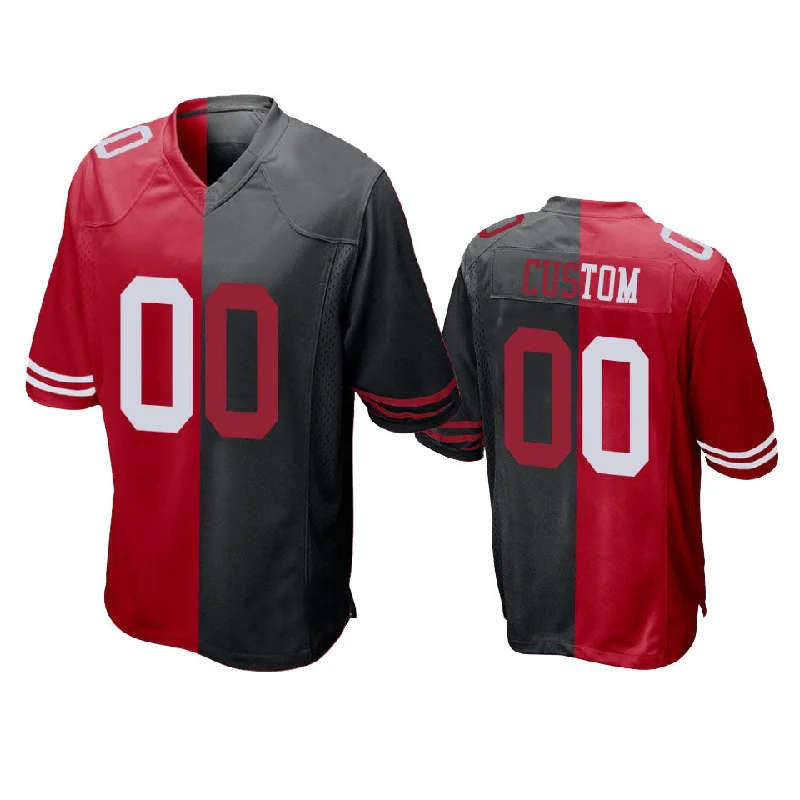 Printed Football Jersey-CustomSF.49ers Black Red Stitched American  Football Jersey