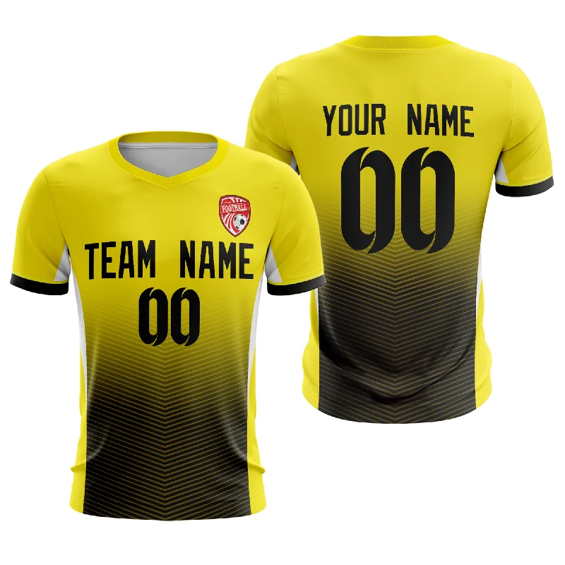 Football Jersey With Anti-Wrinkle Technology-Custom Yellow Black Sport Soccer Tops Jersey