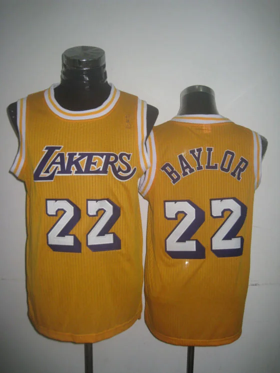 Slim Fit Basketball Jersey-Lakers 22 Baylor Yellow New Revolution 30 Basketball Jerseys