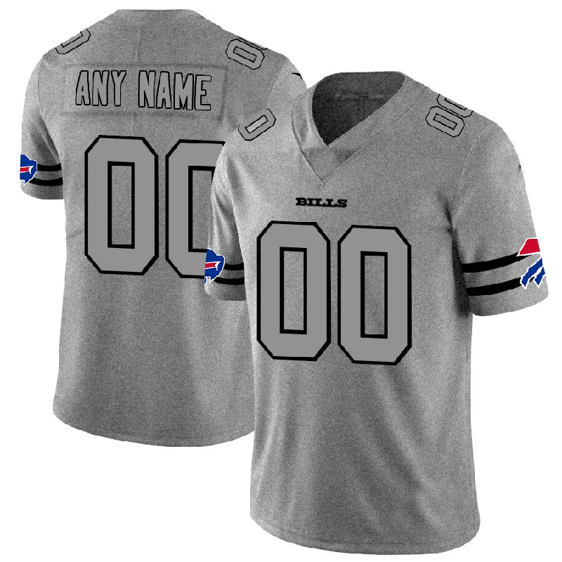 Away Football Jersey-Custom B.Bills 2019 Gray Gridiron Gray Vapor Untouchable Limited Jersey Stitched Jersey Football Jerseys