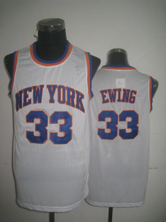 Basketball Jersey With Movie-Inspired Graphics-Knicks 33 Partick Ewing White Revolution 30 Basketball Jerseys