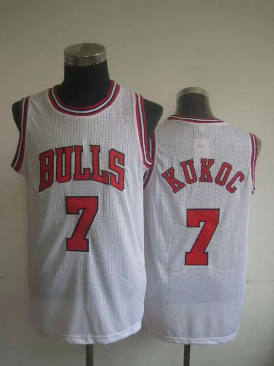 Basketball Jersey With Embroidered Patch-Bulls 7 Kukoc White New Revolution 30 Basketball Jerseys