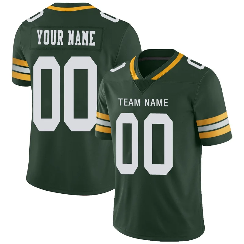 Printed Football Jersey-Custom GB.Packers Football Jerseys Team Player or Personalized Design Your Own Name for Men's Women's Youth Jerseys Green