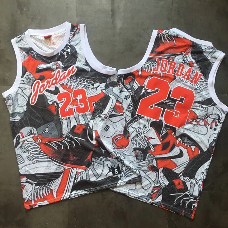 Basketball Jersey With Logo-Jordan Logo 23 Michael Jordan Gray Commemorative Edition Basketball Basketball Jersey