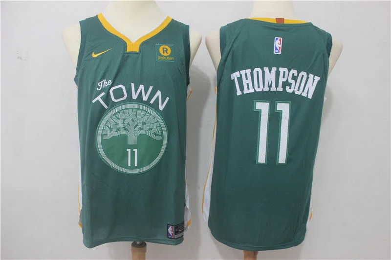 Basketball Jersey For Collectors-Warriors 11 Klay Thompson Green Authentic Basketball Jersey