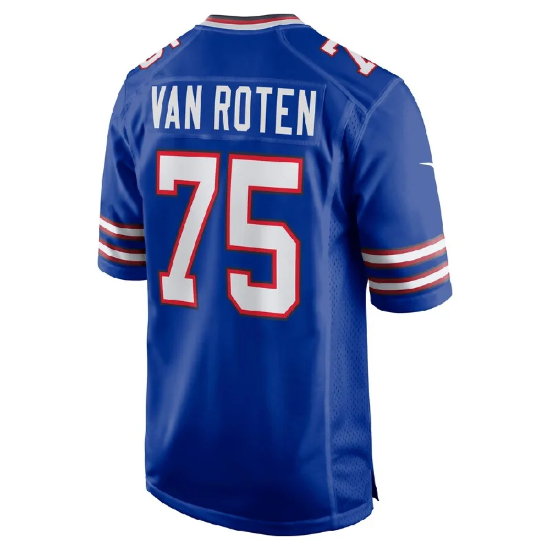 Breathable Football Jersey-B.Bills #75 Greg Van Roten Royal Game Player Jersey American Stitched Football Jerseys