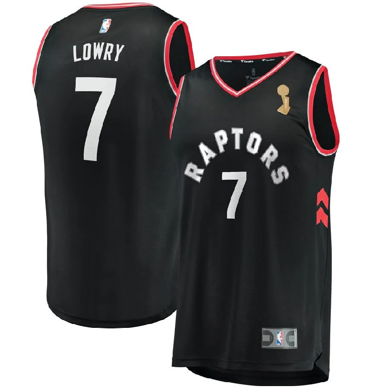 Basketball Jersey For Travel Teams-Raptors 7 Kyle Lowry Black 2019 Finals Champions Swingman Basketball Jersey