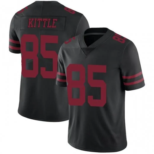 Football Jersey With Designer Label-Football Jerseys SF.49ers George Kittle Jersey Black Stitched Name And Number 85