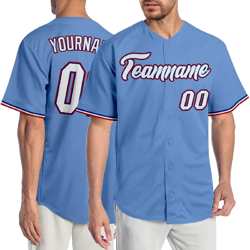 Baseball Jersey With Pastel Hues-Custom Light Blue White-Royal Authentic Baseball Jersey