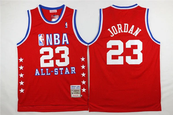 Basketball Jersey With Celebrity Signature-23 Michael Jordan 1988-89 All Star Red Hardwood Classics Basketball Jersey