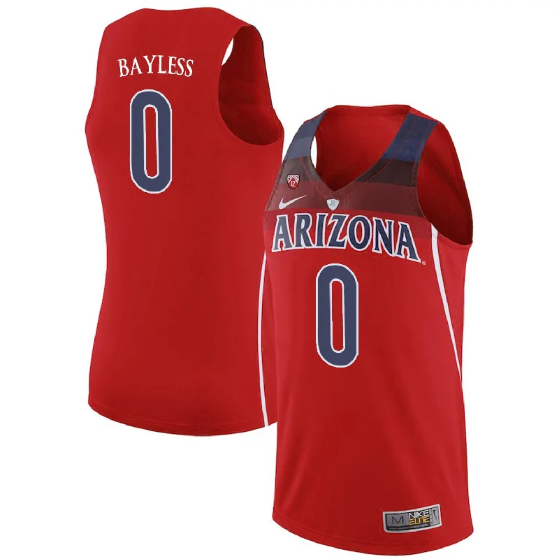 Basketball Jersey With Glitter Accents-Arizona Wildcats 0 Jerryd Bayless Red College Basketball Basketball Jersey